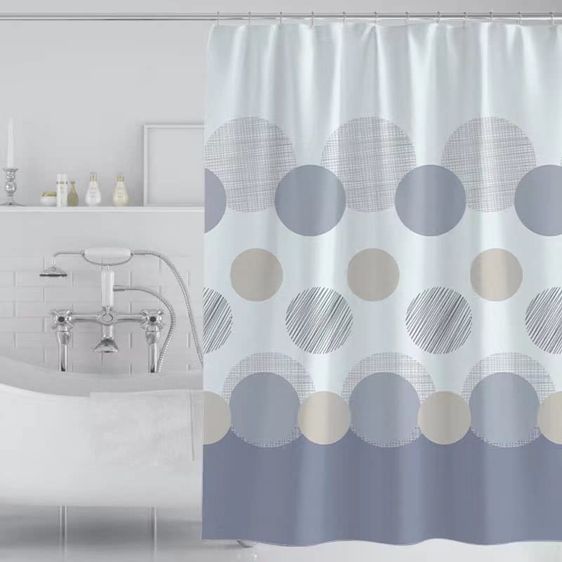 GONOVE Shower Curtain 240 x 200cm Mildew Resistant Waterproof Polyester Fabric Circle Bathroom Shower Curtain Liner Washable Bath Curtain with Hooks,
