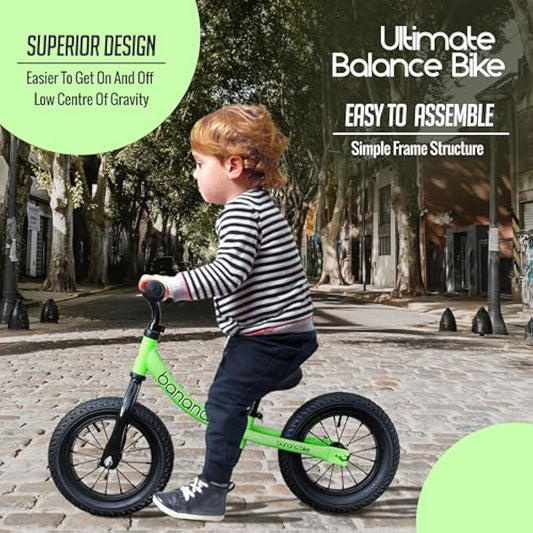 Banana Bike Balance Bikes for Kids Ages 1-5 - 29 cm Toddler Bikes with 12 Inch Wheels - Lightweight Baby Balance Bike for Boys and Girls - Easy to Ride First Bicycle for Outdoor Fun and Learning