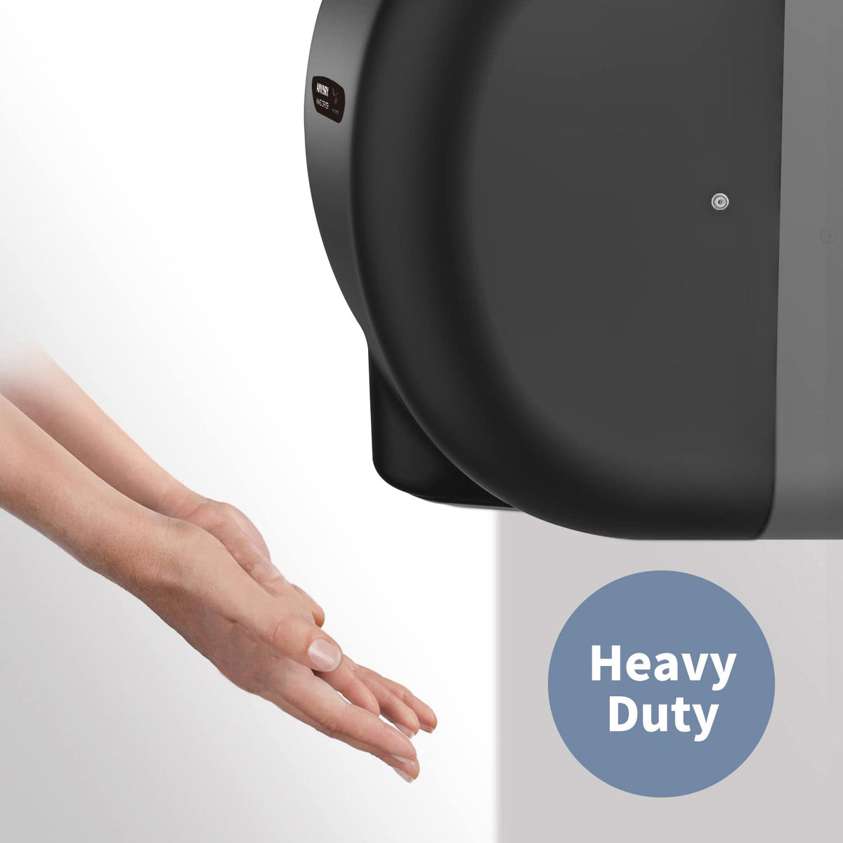 anydry 2800B Commercial Hand Dryer For Toilets,Heavy Duty Stainless Steel Electric Hand Dryers,With Banner.Matte Black