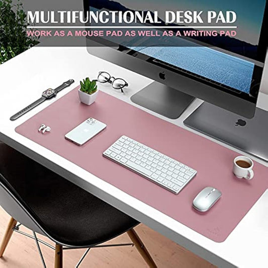 K KNODEL Small Office Leather Desk Mat, Mouse and Keyboard Pad, Computer and Laptop Mat, Desktop Protector and Cover, Writing Pad and Blotter (60x35cm, Purple)