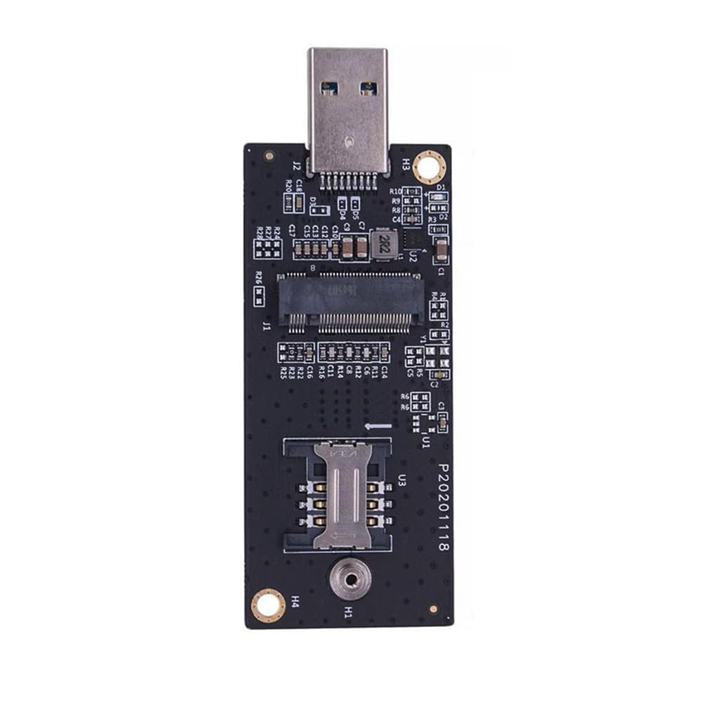 xiwai M.2 Key-B NGFF WWAN to USB 3.0 Riser Card Adapter w SIM Slot for 3G/4G/5G LTE Wireless Module Modem Card