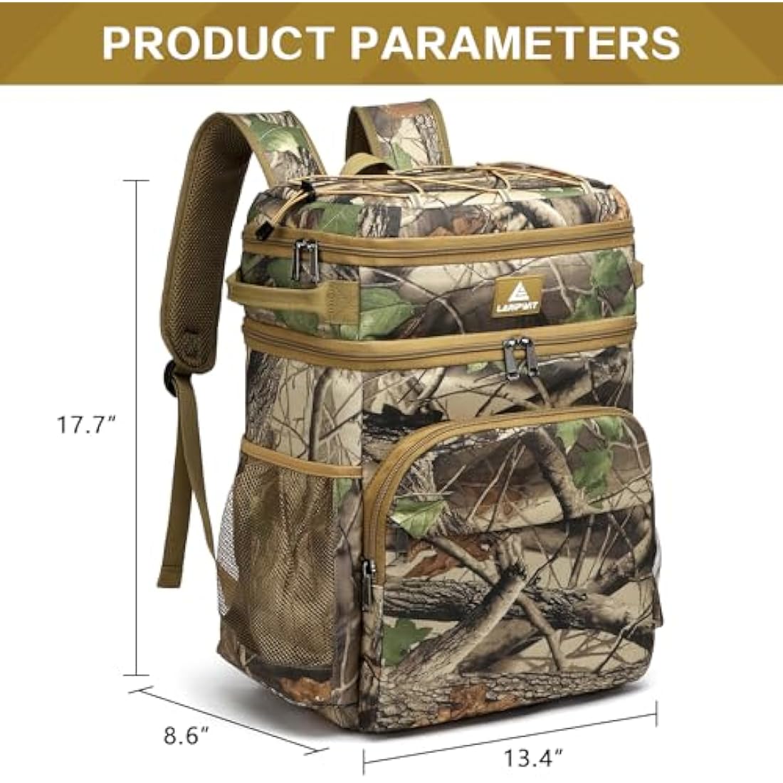 Laripwit Cooler Backpack 54 Cans Insulated Cool Bag Rucksack Leak-Proof Picnic Backpack for Men Women - Perfect Large Soft Cooler Rucksack for Travel, Camping, Lunch, Beach