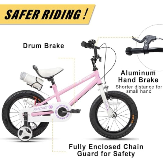 Glerc Fantacy 16 Inch Kids Bike for 2-14 Years Old Boys Girls with Water Bottle Holder & Stabilisers, Multiple Colors