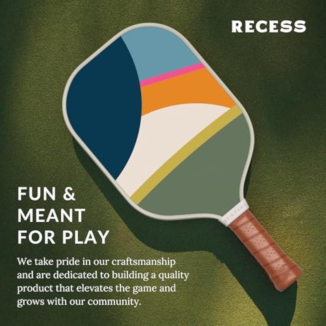 Pickleball Paddle with Cutouts, Strong and Durable Fiberglass Surface, Lightweight, Honeycomb Core and Comfort Grips, Tournament or Leisure Games, USAPA Approved