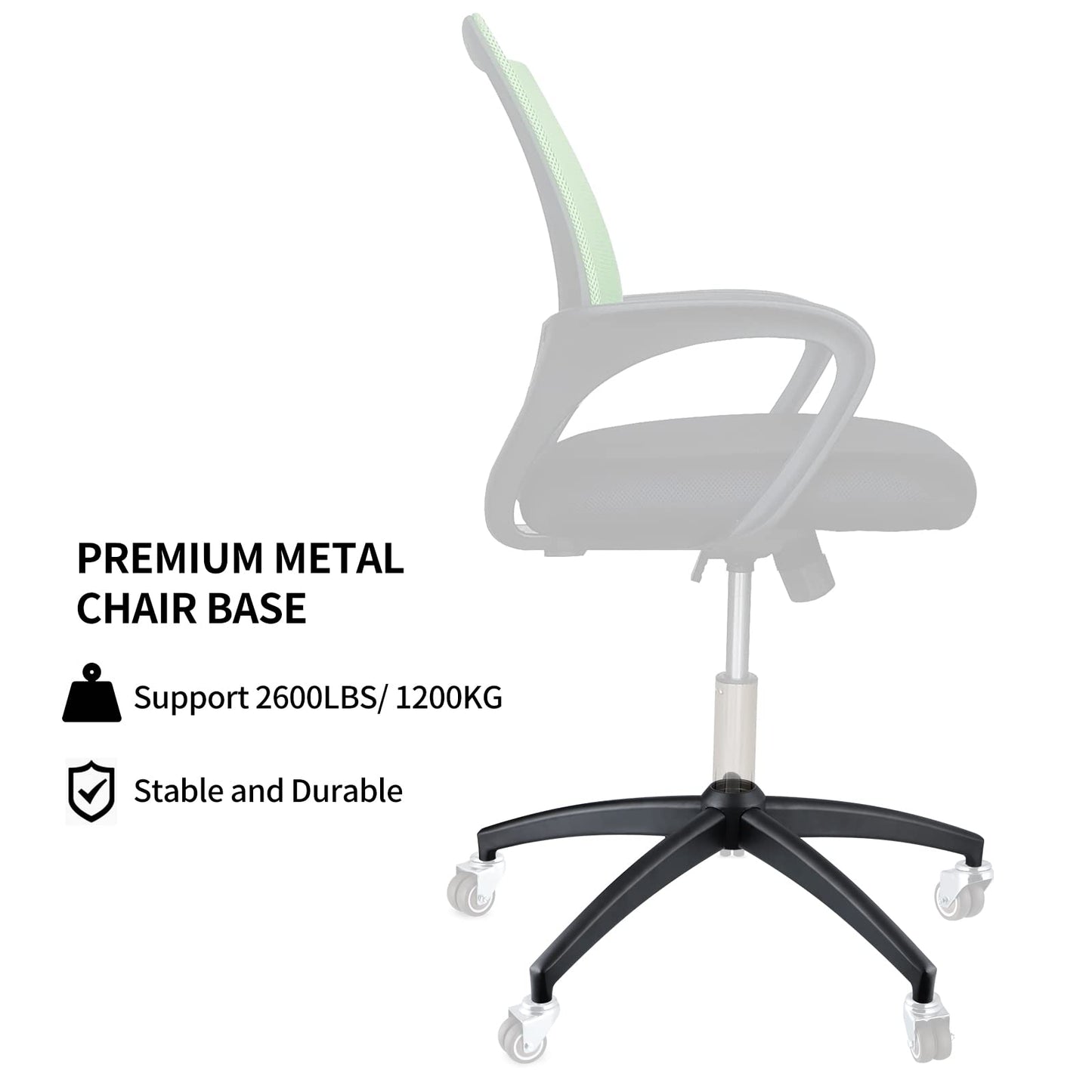Skelang Office Chair Base 70 cm, Desk Chair Base Part with Reinforced Metal Leg, Gaming Chair Bottom Replacement