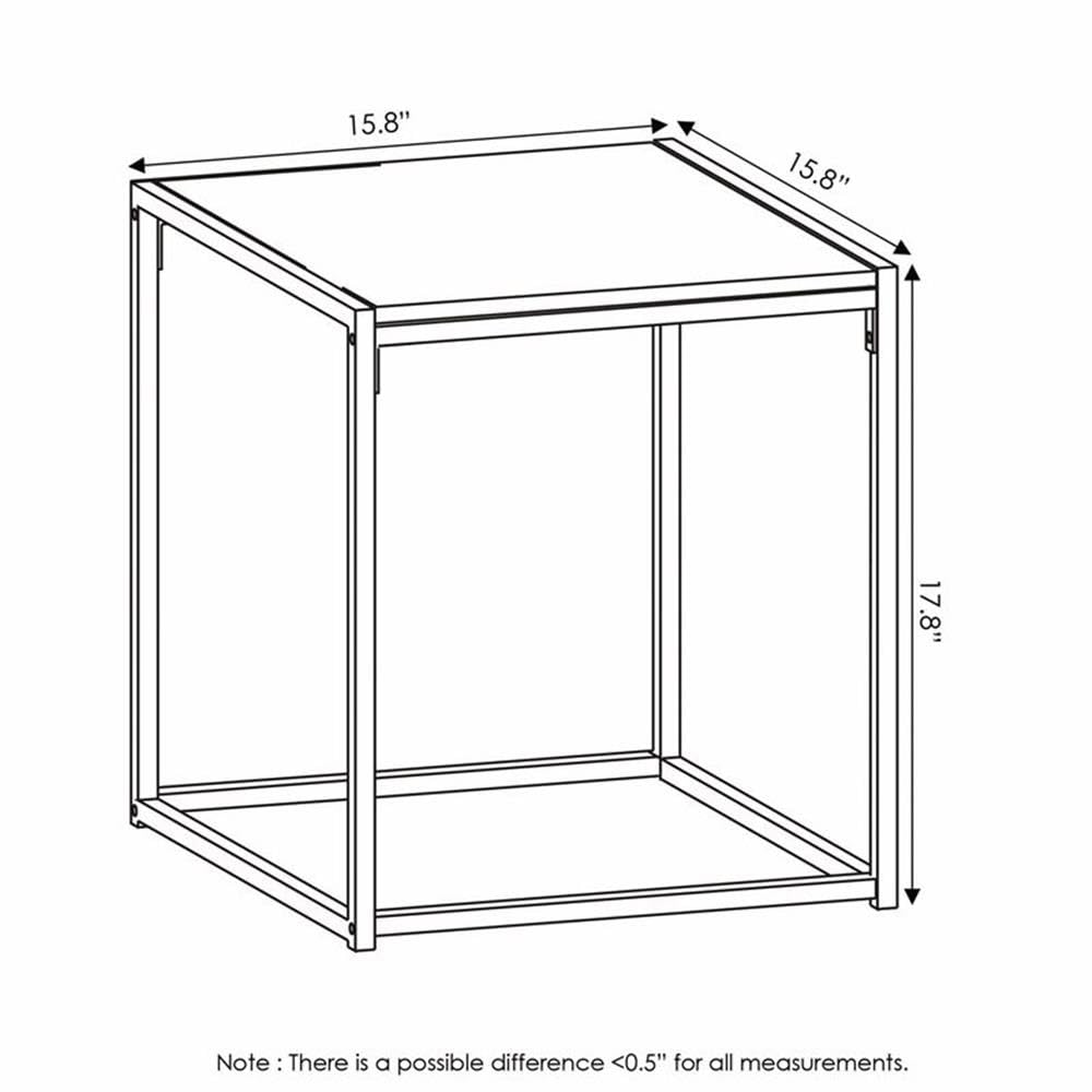 Furinno CAMNUS Coffee Table, Metal Frame Modern Coffee Table and Side Tables Set, Toolless Side Table Sets, for Living Room, Bedroom, Home Office