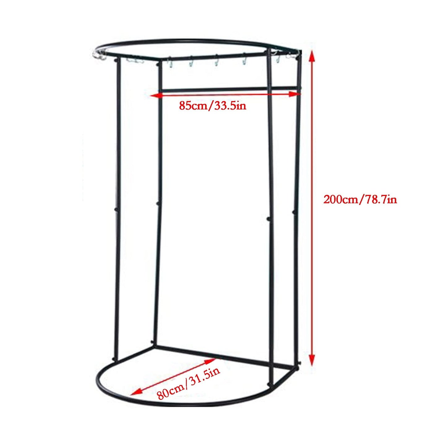 FWTXZTER Portable Changing Room, U-Shape Black Mobile Fitting Room