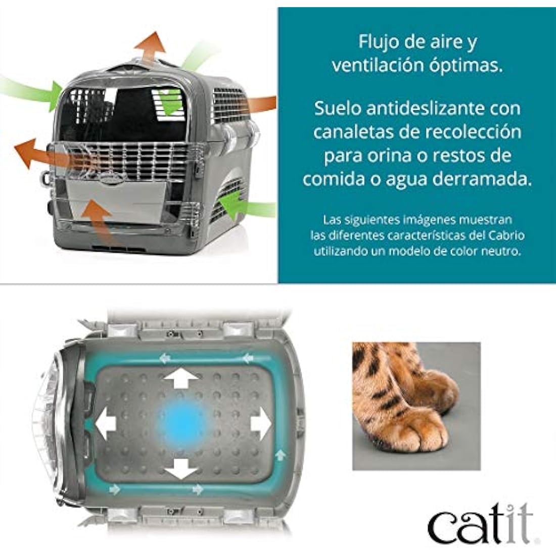 Catit Cabrio Cat Carrier, Turquoise