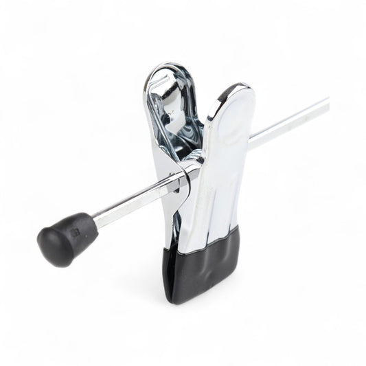 10x Metal Trouser & Skirt Clip Hanger – 40cm Chrome Clothes Hanger with Adjustable Rubber-Dipped Clips – Anti-Rust, Swivel Hook – For Pants, Sheets