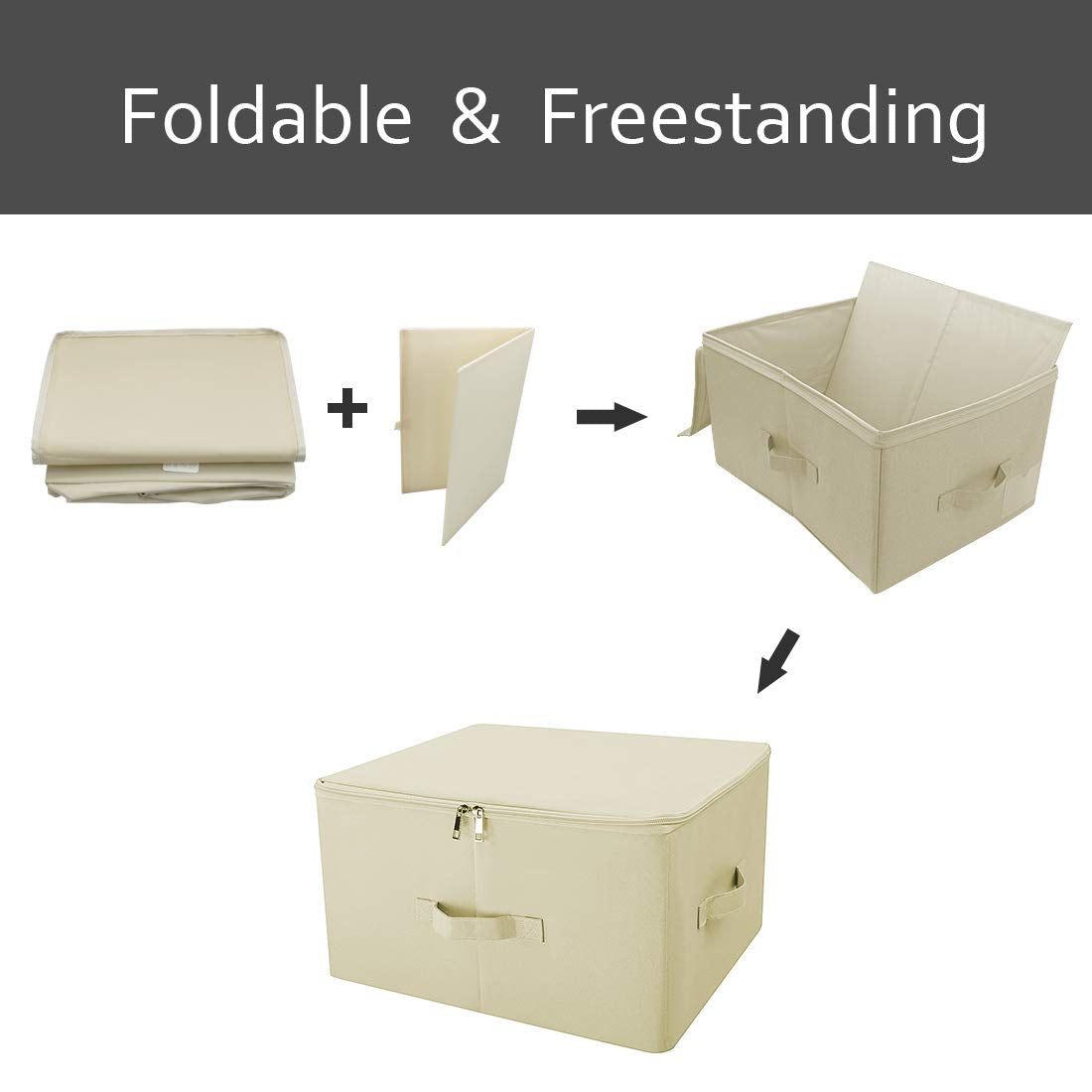 iwill CREATE PRO 45x35x25cm Foldable Storage Boxes with Zip Lid