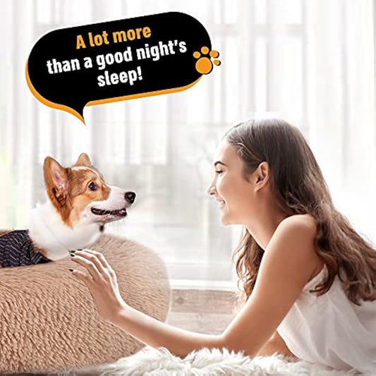 Comfy Calming Dog Beds Medium Washable,Anti Anxiety Donut Ped Bed,Luxury Warm Fluffy Improved Sleep Amazingly Cat Bed Cuddler,Anti-Slip Bottom Round Puppy Bed for Small Medium Cat Dog(L,Beige Brown)