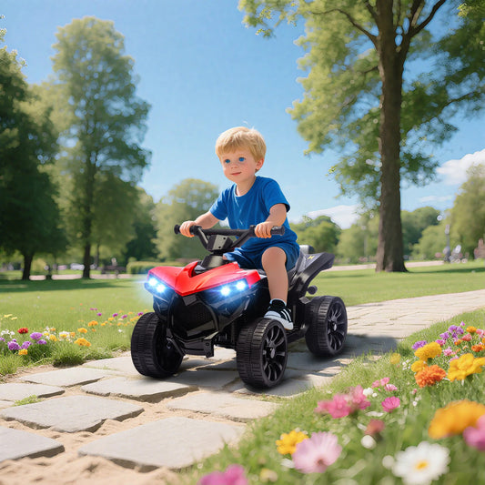 AIYAPLAY 6V Kids ATV, 4 Wheeler Electric Ride on Car with Music and LED