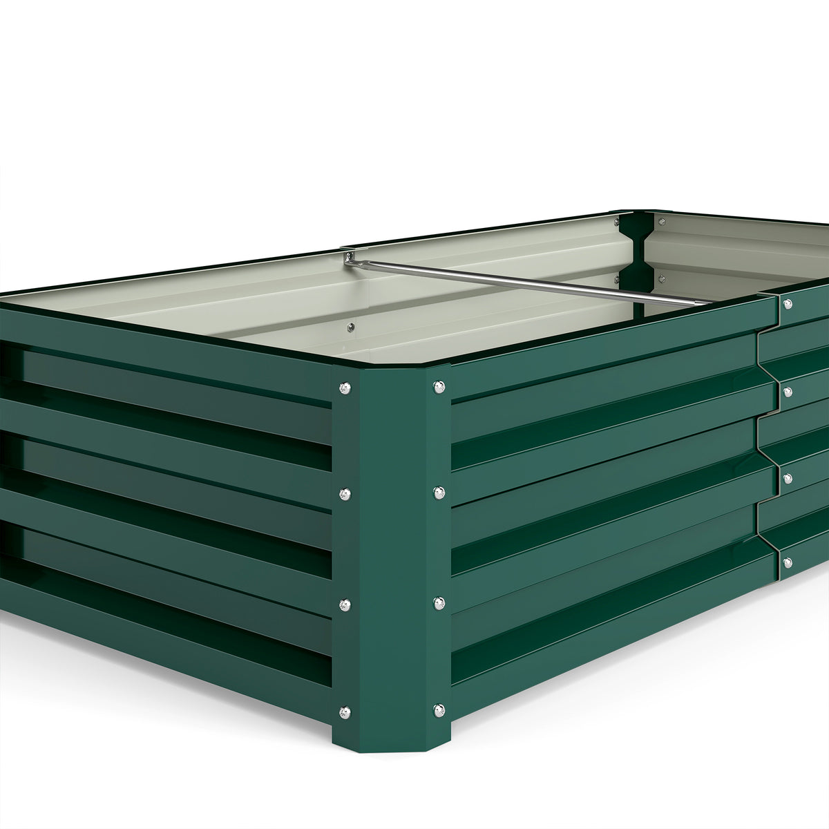 Outsunny Set of 2 Raised Beds for Garden, Galvanised Outdoor Planters for Herbs Vegetables, Use for Patio Balcony, Green