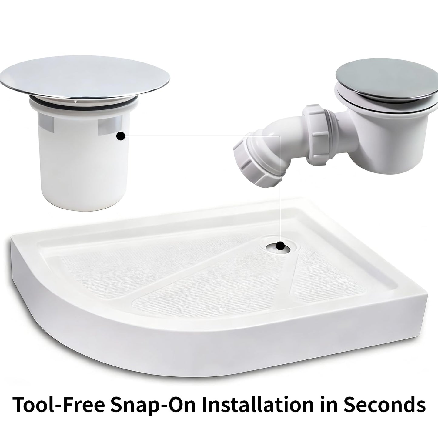 GIONAR Shower Drain Cover Replacement, Shower Plughole Cover with Hair Trap Basket