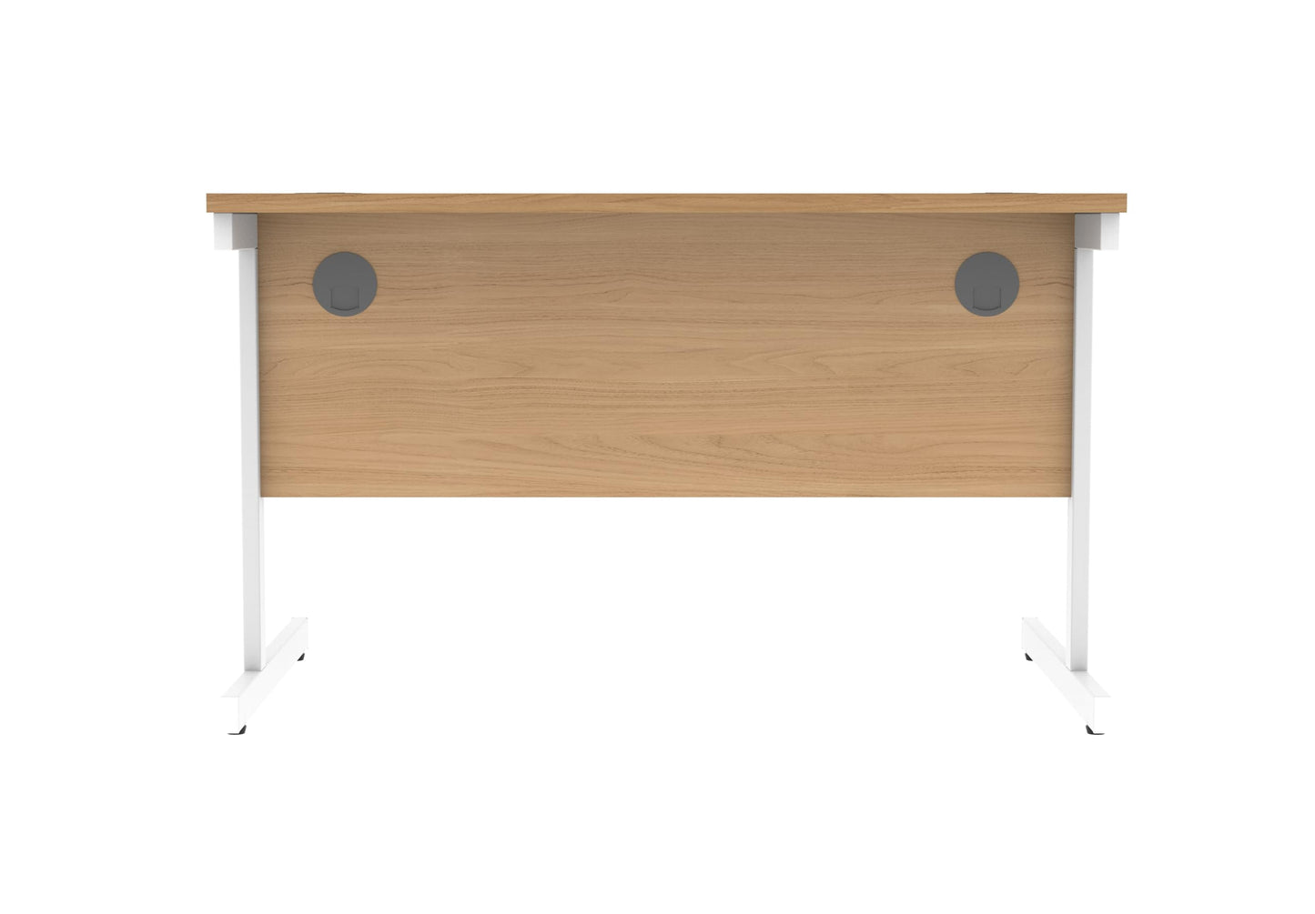 Office Hippo Essentials Rectangular Writing Computer Work Place, Home Office Desk with Cable Port Management, MFC, Norwegian Beech, 120x80cm