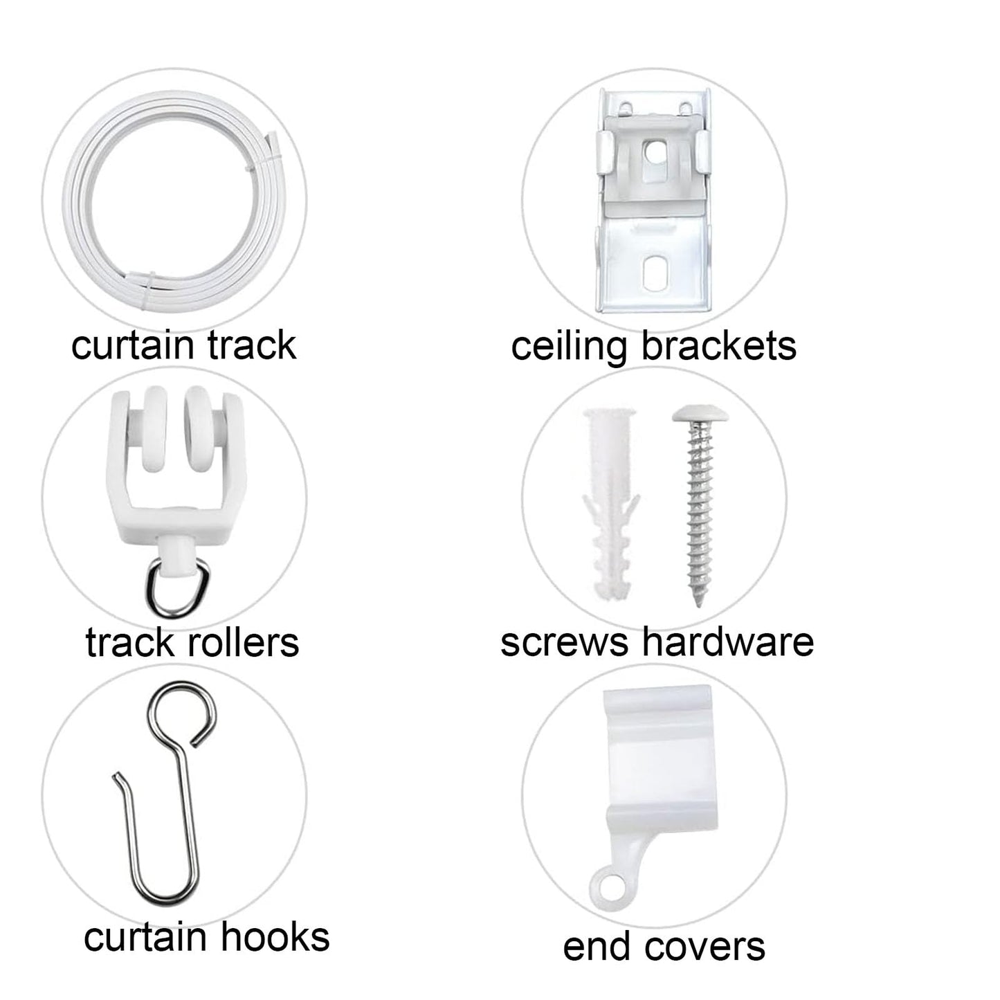Ceiling Curtain Track Accessories Flexible Bendable Curtain Track Rollers Plastic Drapery Rail Sliding Glider for Windows Shower Curtain Tracks