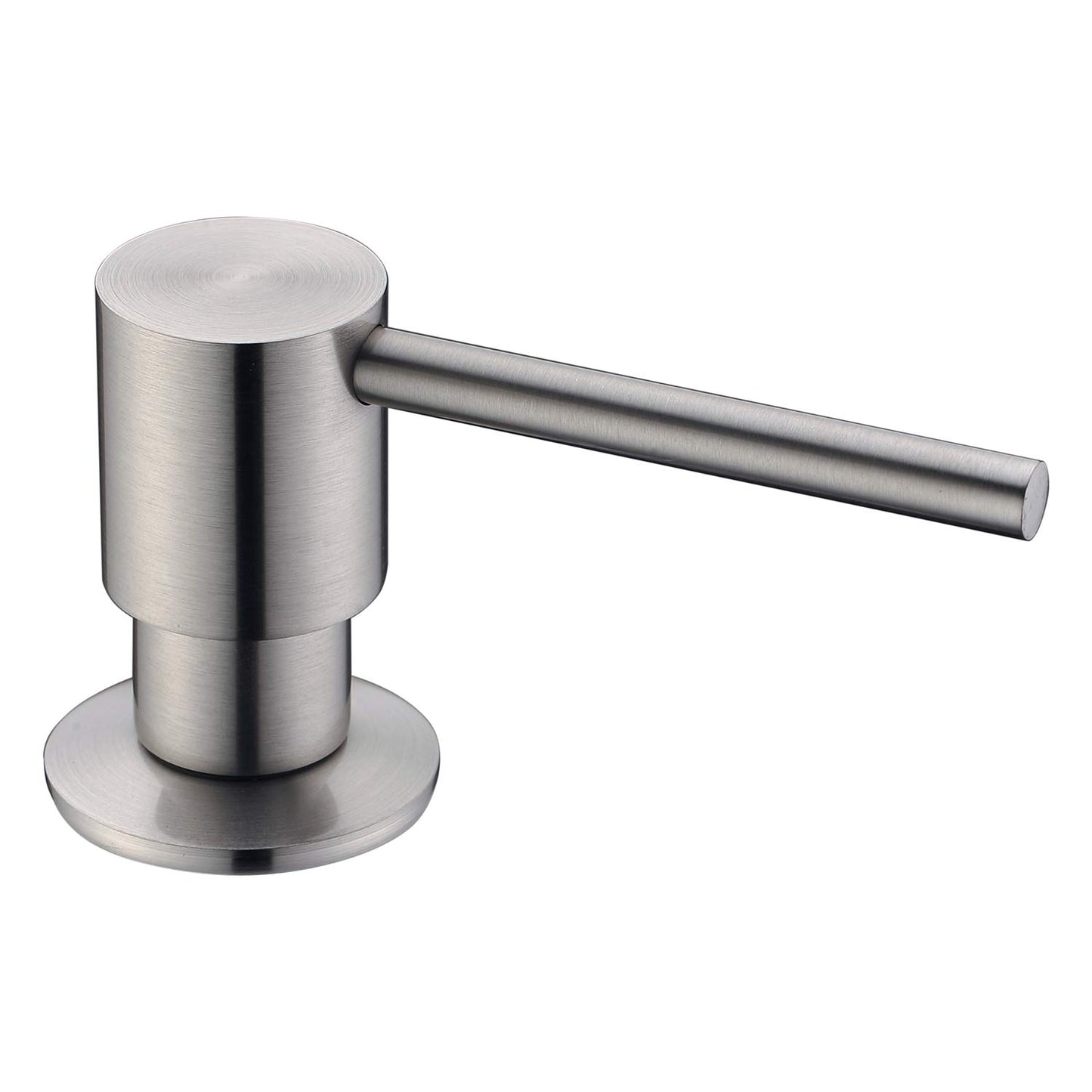 MIFULY Soap Dispeser for Kitchen Sink, Bult in Soap Dispenser, Kitchen Bathroom Sink Deck Mount Soap or Lotion Pump Dispenser Brushed Nickel,