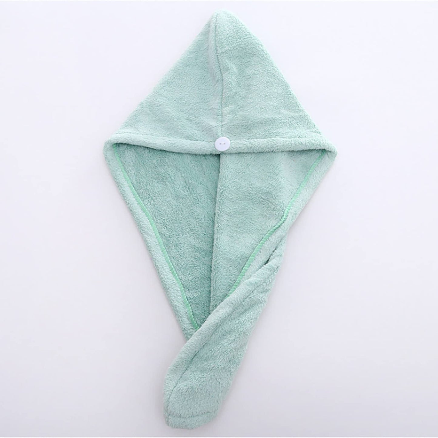 Mirero Microfibre Hair Drying Towel Wrap Super Absorbent Turban Rapid Dry Salon for Wet Curly Long & Thick Hair (Green)