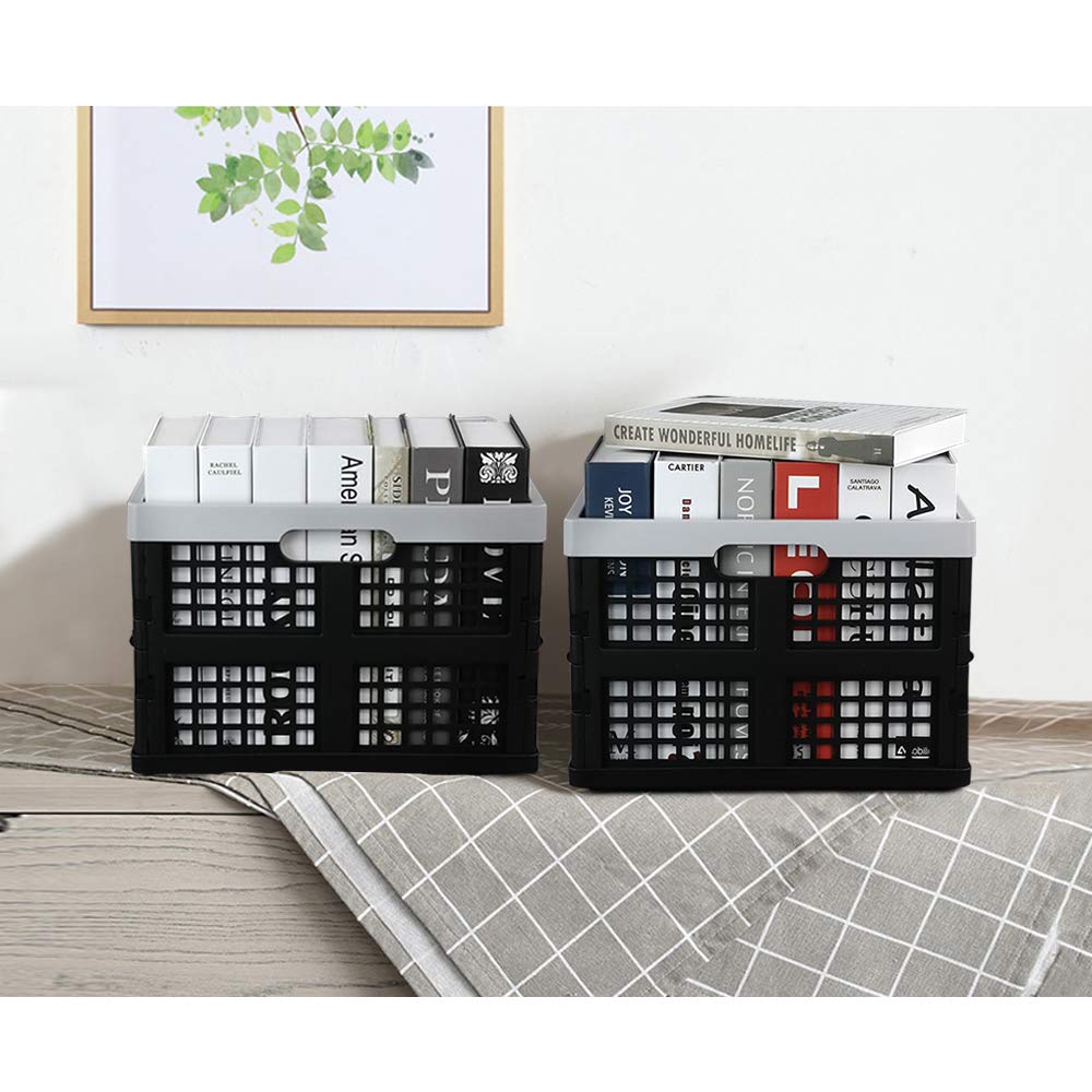 Gitany 3-Pack Collapsible Crates For Storage, Foldable Plastic Crate Basket