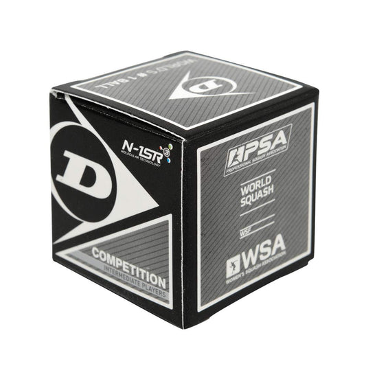 Dunlop Squash Balls Competition Yellow, 12 Balls, for Beginners and Advanced Players ? slow speed