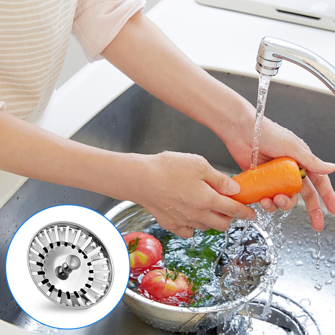 LICQIC Leak Proof Kitchen Sink Strainer Plug, Diameter 84 mm, 2 Pcs