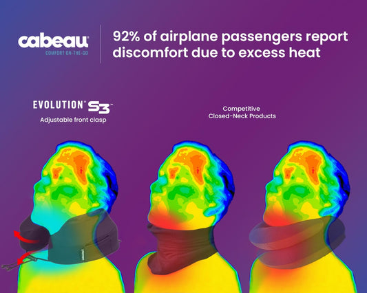 Cabeau Evolution S3 Travel Pillow Straps to Airplane Seat Ensures Your Head Wont Fall Forward Relax with Plush Memory Foam Quick-Dry Fabric