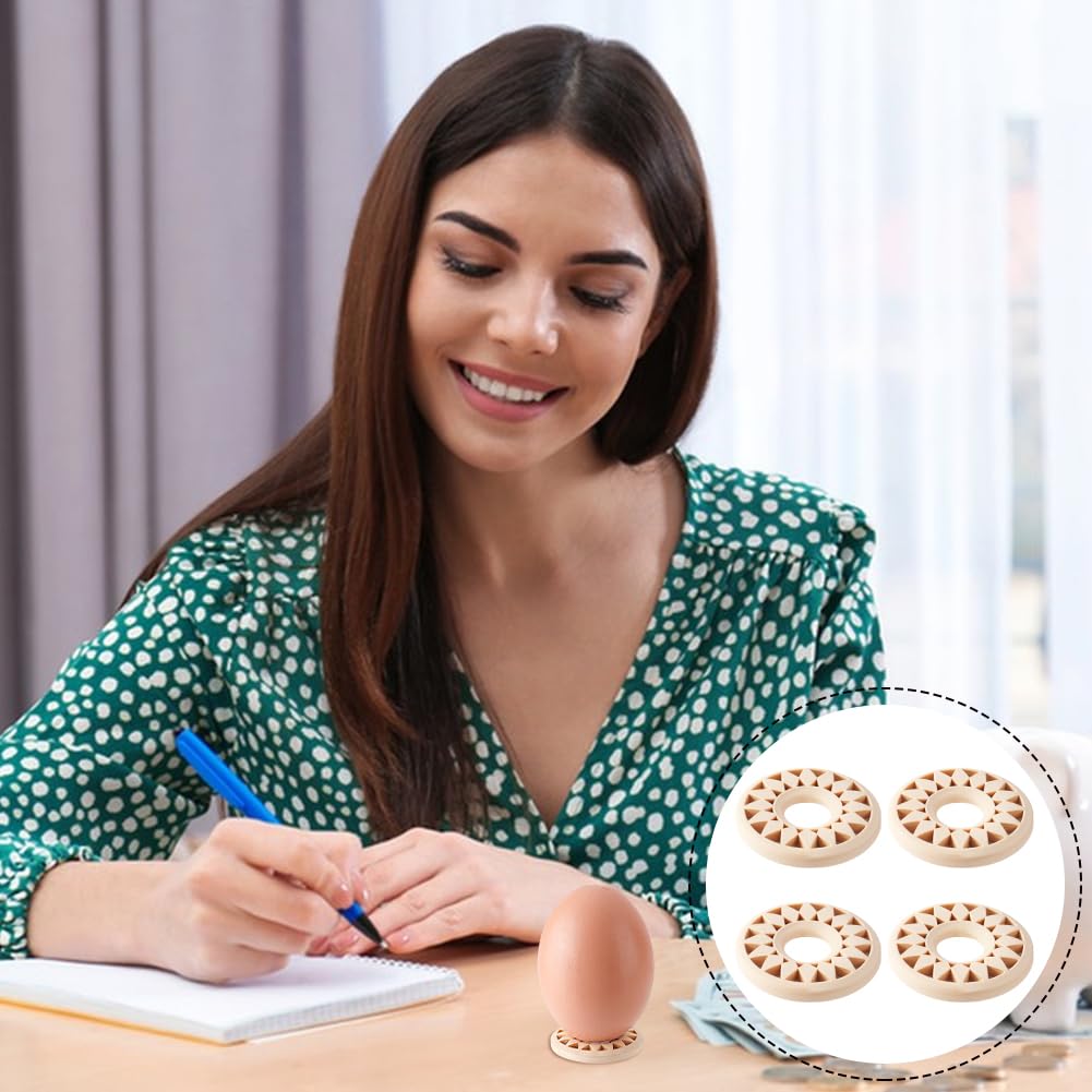 UNICRAFTALE 24pcs Wooden Crystal Ball Stand Navajo White Sphere Flower Stone Rock Display Holder Egg Rocks Stand for Gemstone Nature Stone Home Decor