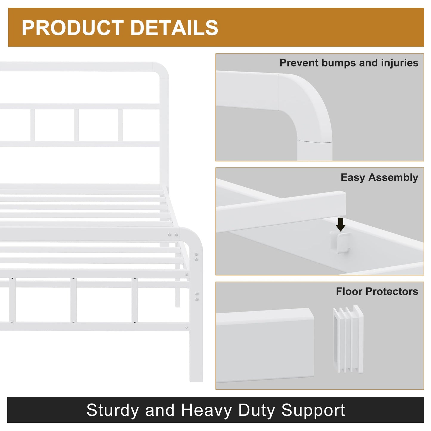 Yicensen Small Single Bed Frame with Headboard and Footboard
