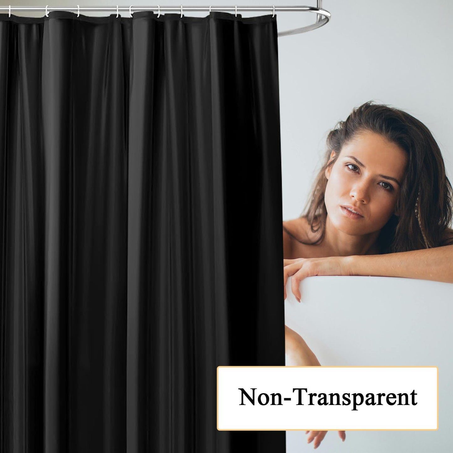 hzkais Grey Shower Curtain, Mould Proof and Mildew Resistant Washable Bathroom Curtains, Shower Curtain for Bathroom, Bath Curtains with Hooks