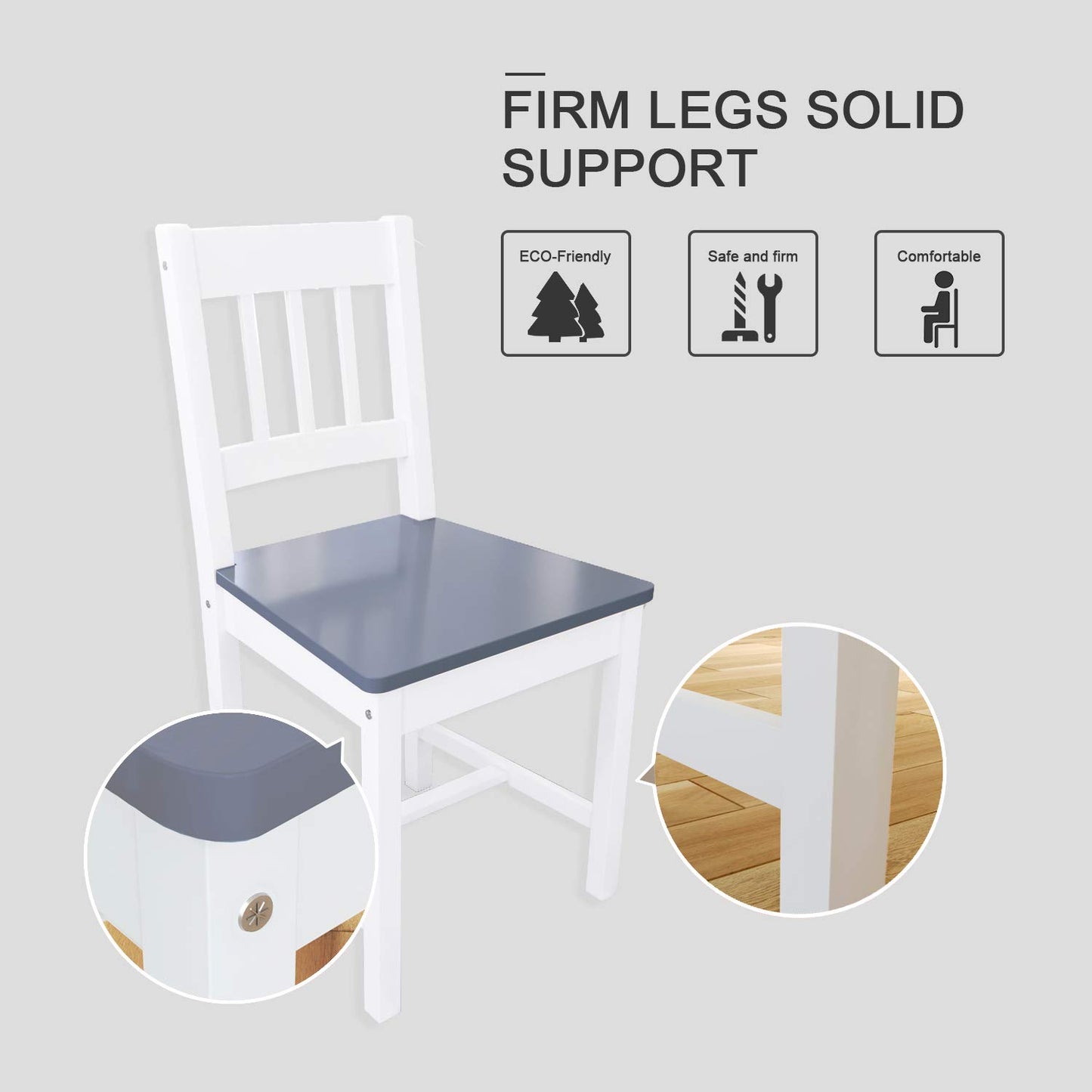 ELEGANT Dining Table and Chairs Set of 4, 108x65x75cm
