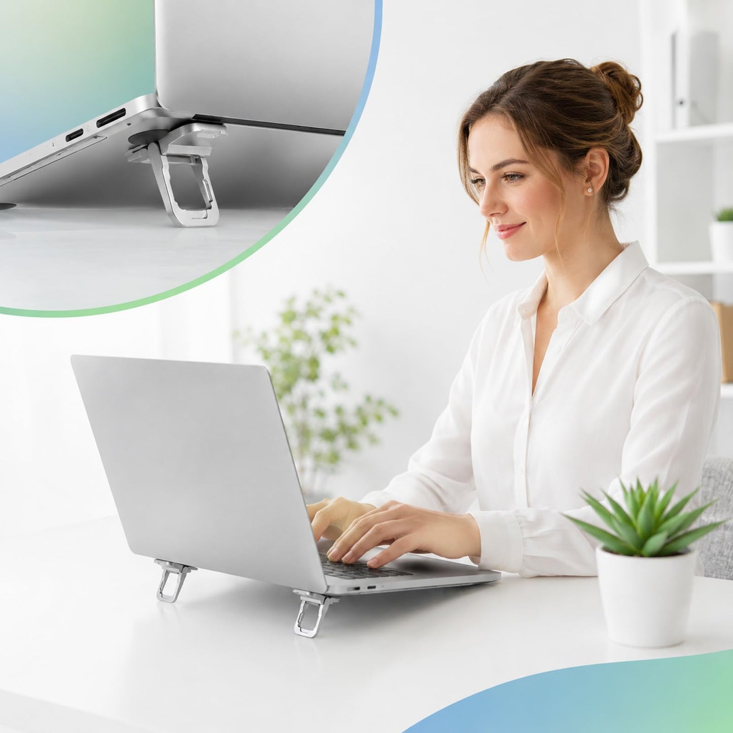 Bruislard 2 Pcs Keyboard Riser Zinc Alloy Foldable Laptop Stand
