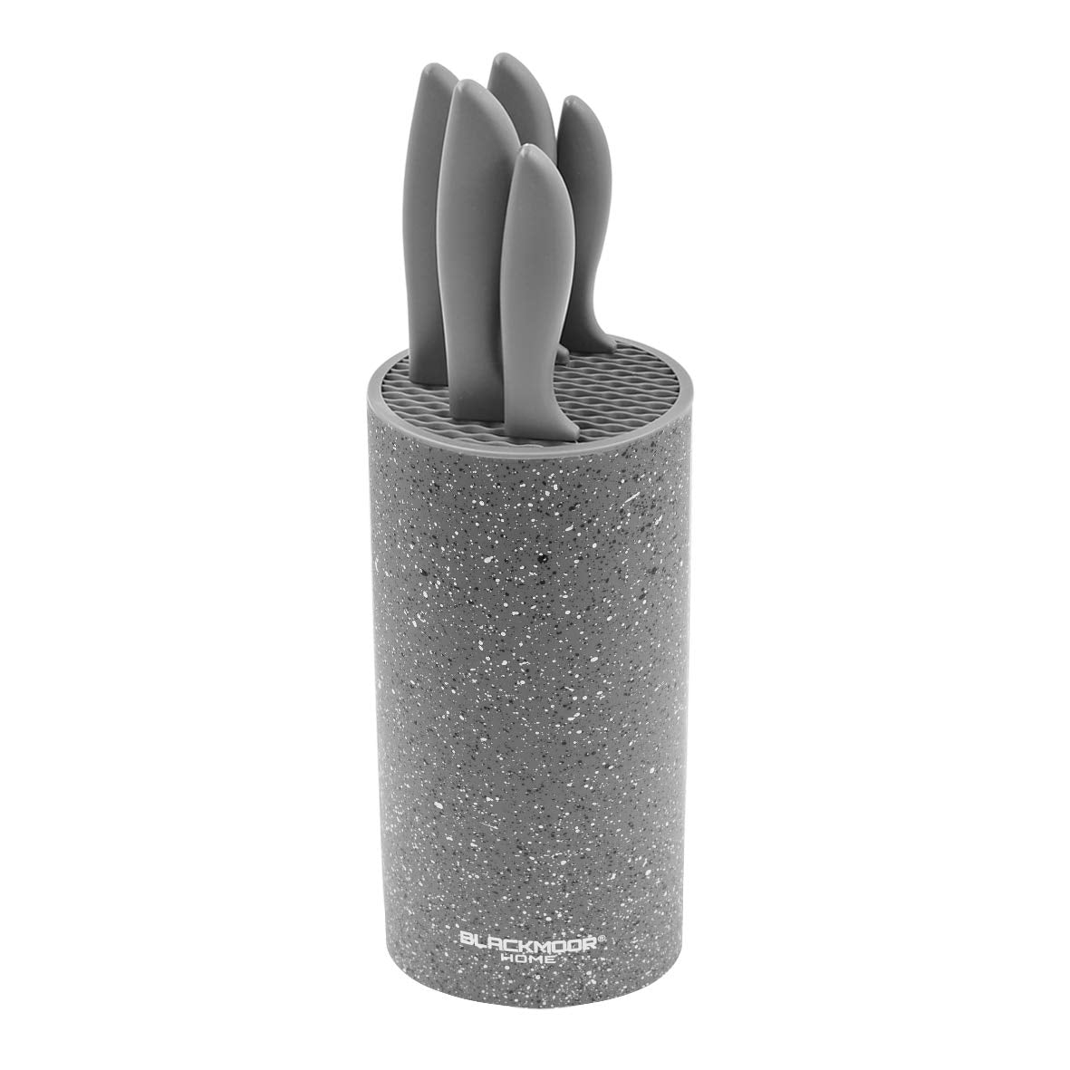 Blackmoor 66919 5-Piece Knife Set/Comes with Freestanding Storage Block/Stainless Steel Knives/Non-Stick Grey Marble Coating/Easy Clean/Modern &