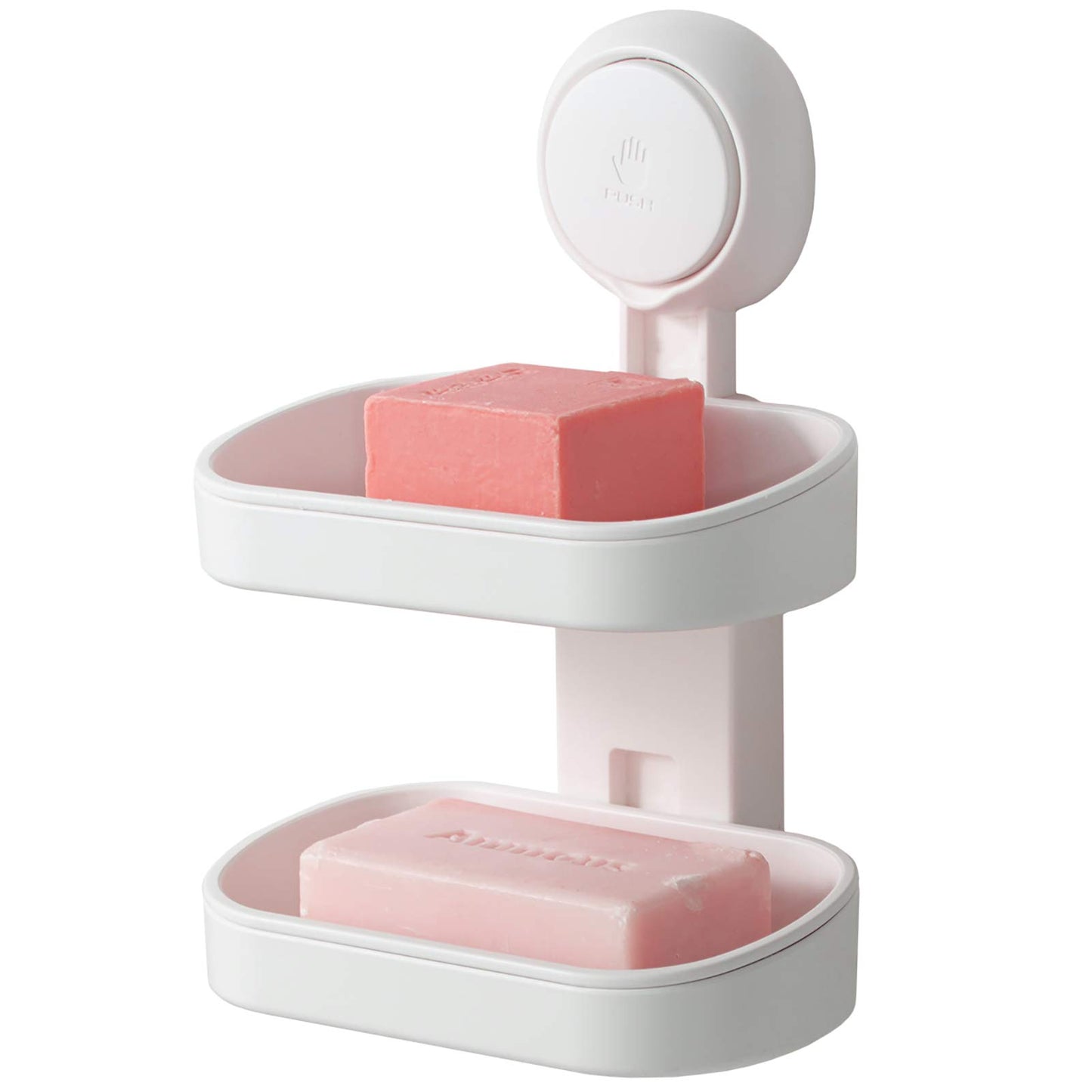 TAILI Soap Dish for Shower, Max Hold 3 KG Suction Soap Holder for Bathroom, Bathtub, Wall Mounted, Waterproof, Drill-Free, Removable Double Layer