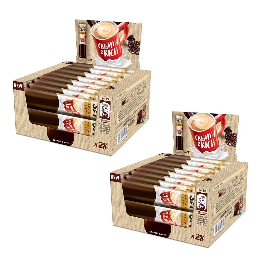Instant Coffee Sachets Single Serving 3in1 Strong Original Creamy Long Fresh Date (60 Sachets, Creamy)