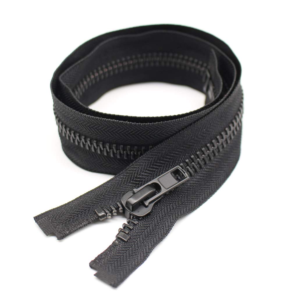 YaHoGa 45 cm #10 Zip Metal Separable for Coats Jackets (Black)