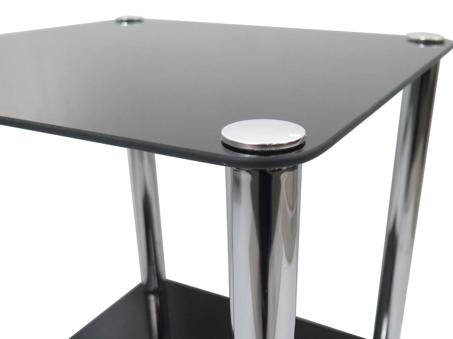 ASPECT Matrix 2-TierBlack Glass Shelving Rack/Side End table