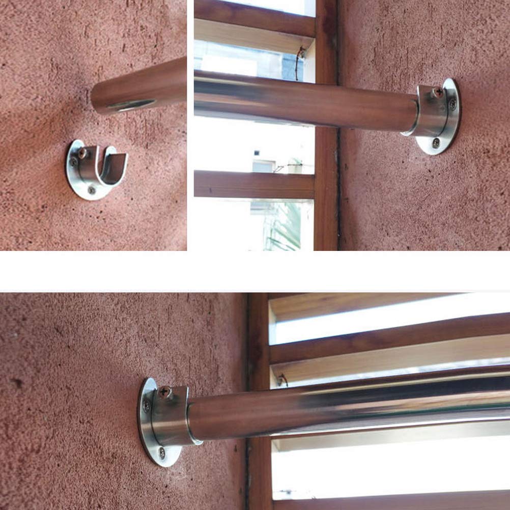 2 Pack Stainless Steel Closet Rod Brackets 28Mm Pole Sockets
