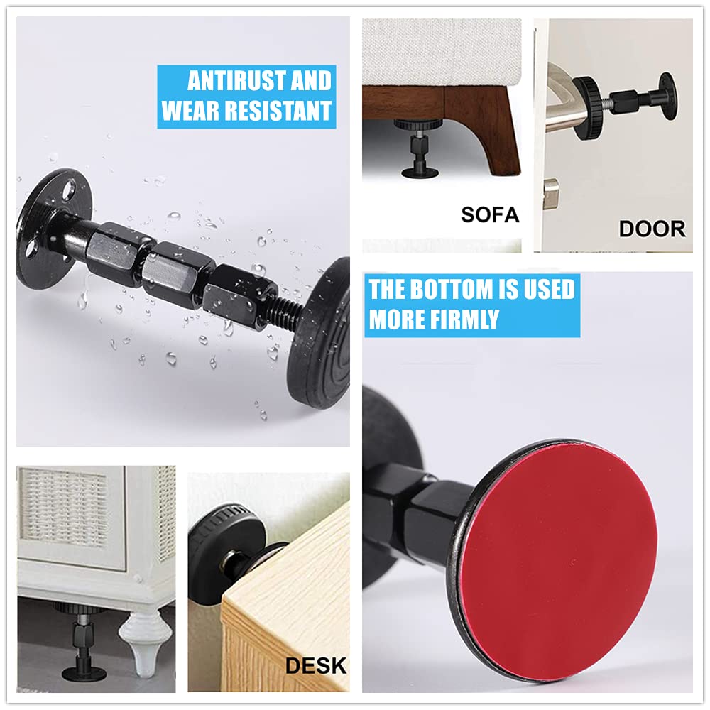 XINHAITC 4 Pcs Adjustable Threaded Bed Frame Anti Shake Tool Bed Frame Anti Shake Fixer Headboard Stoppers,Bedside Anti Shake Tool for Beds Cabinets