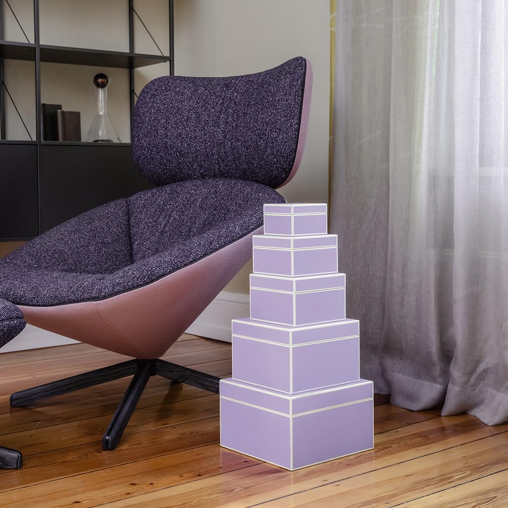 Semikolon 370098 Set of 5 storage boxes - 5 pieces - various sizes - gift boxes - lava stone grey