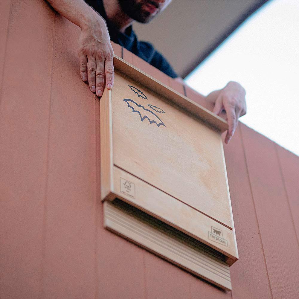 Ferplast House for Bats BAT HOUSE FSC Wooden Bat Box, Natural and Ecological Protection from Mosquitos and Insects