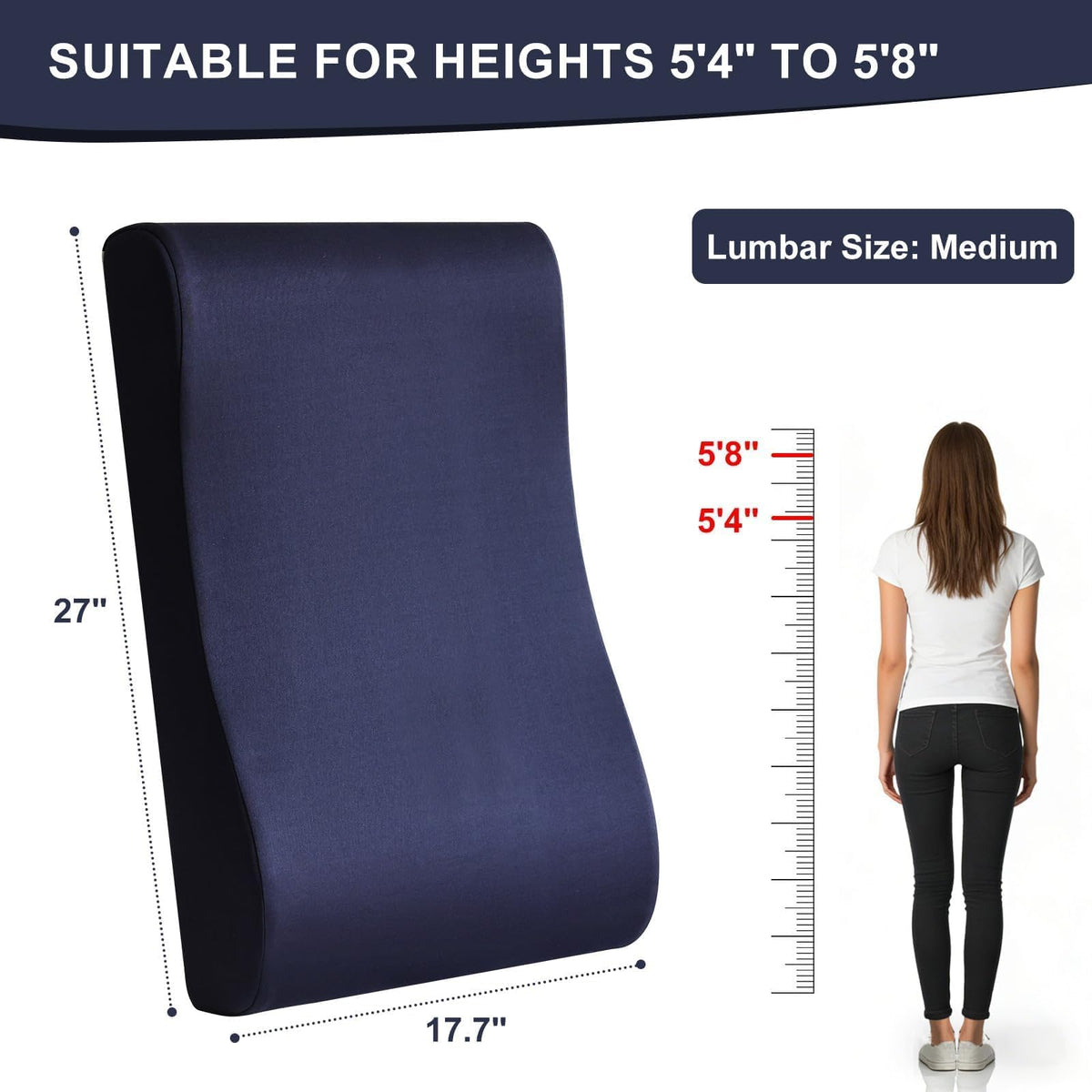 HAVARGO 2-in-1 Neck Pillow Lumbar Support Pillow for Recliner Couch - High-Density Foam Cushion Ergonomic Back Support for High-Back Rocking Chairs
