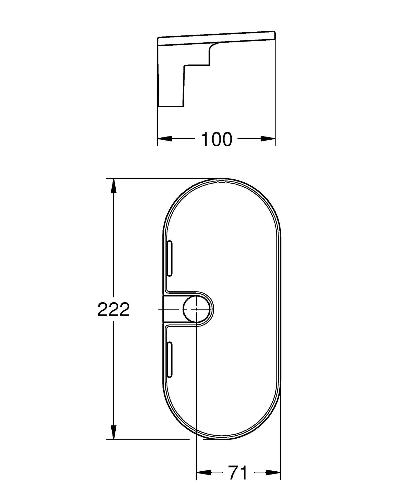 GROHE Vitalio Universal QuickFix Tray for GROHE Vitalio Universal QuickFix Shower Rails Ø 22 mm, Acrylic, Easy to Fit, White, 27725001