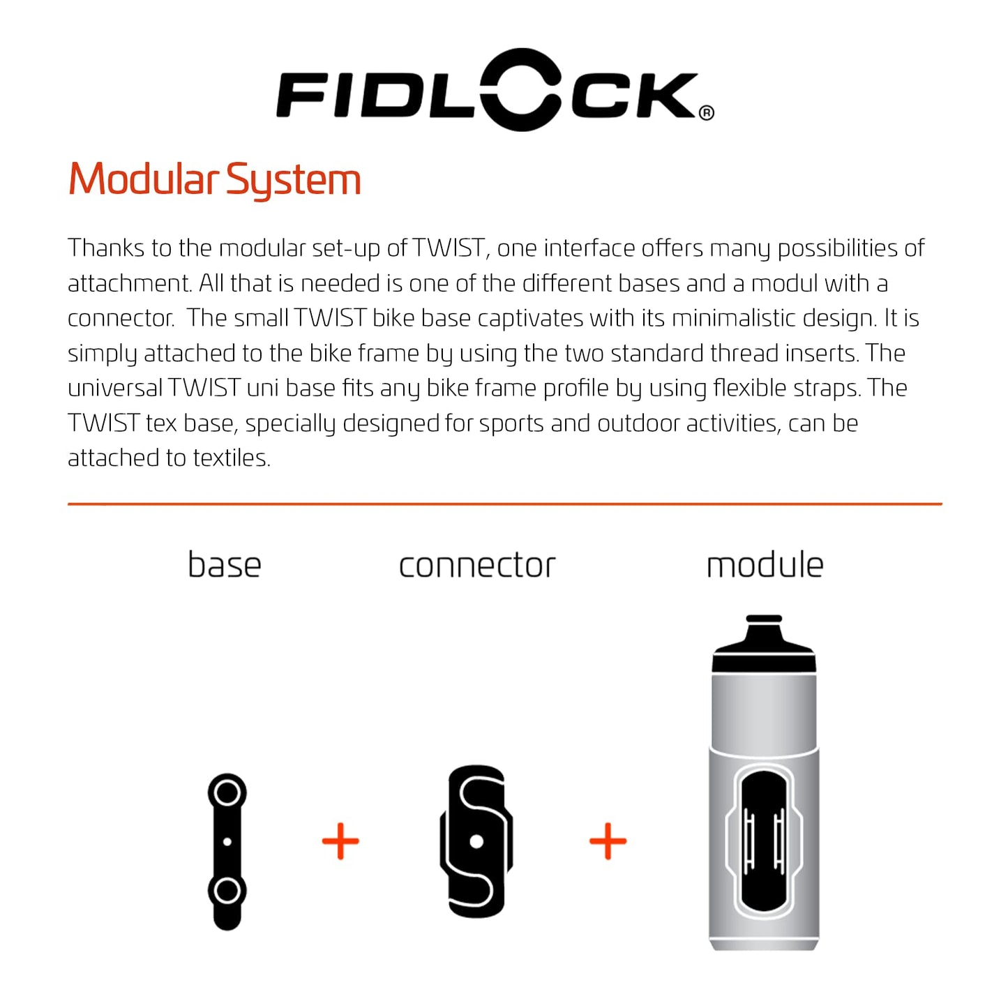 Fidlock Twist Bottle Set 800 + Bike Base Transparent Clear