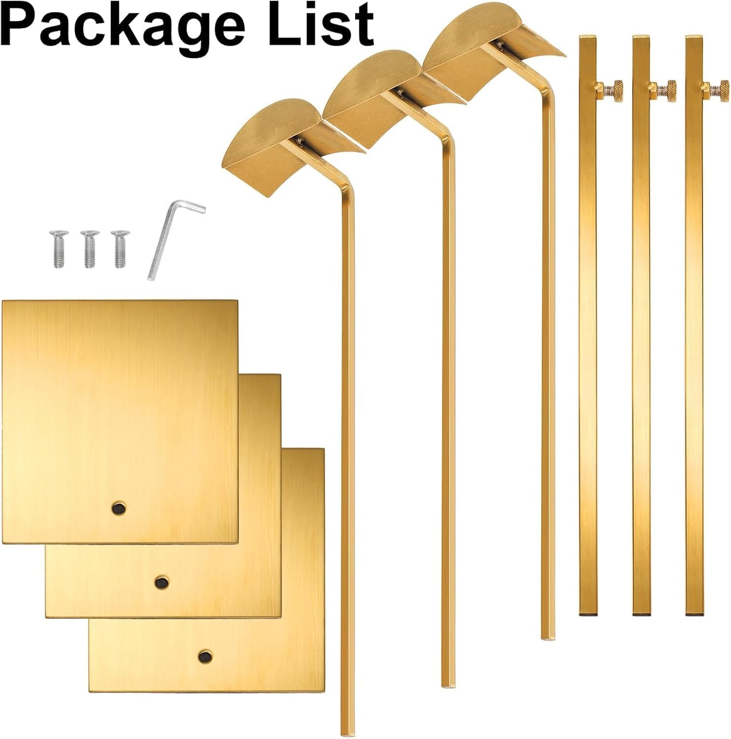 Hacaroa Set of 3 Purse Display Stand Stainless Steel, Adjustable Metal Handbag Holder Gold Tabletop Bag Rack