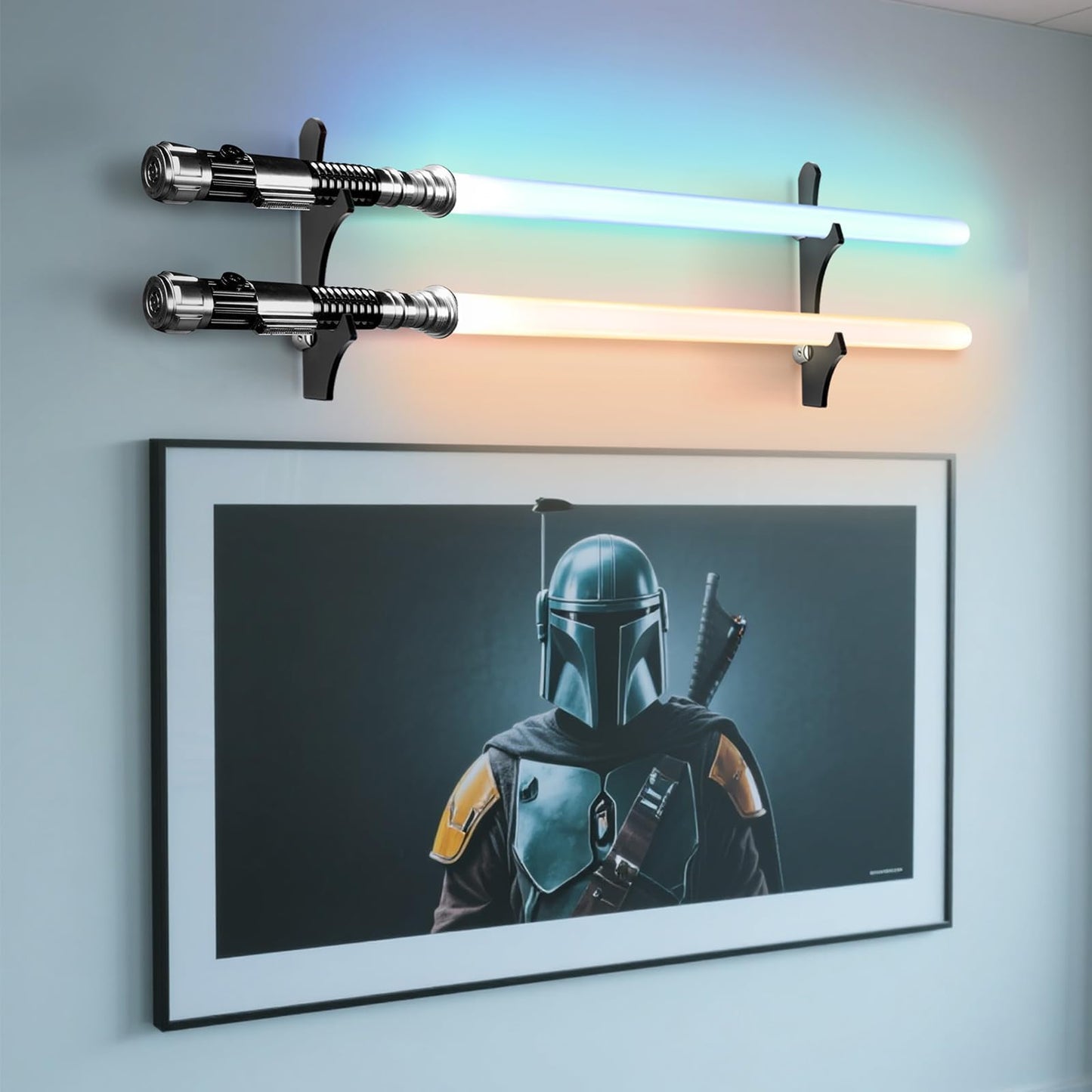 TOPNEW Lightsaber Stand/ Holder Wall Mount, Acrylic Wall Display Rack Suitable for Swords, Light Saber(Black)
