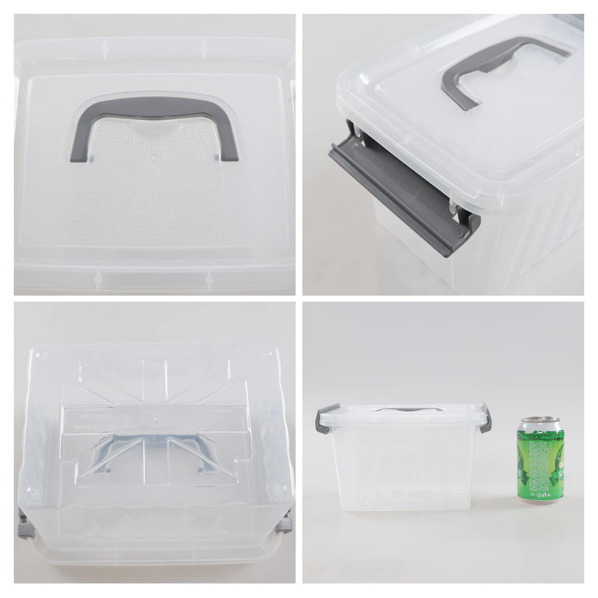 Jekiyo 6 Pack Plastic Storage Box with Lid, 3L Mini Clear Container Box