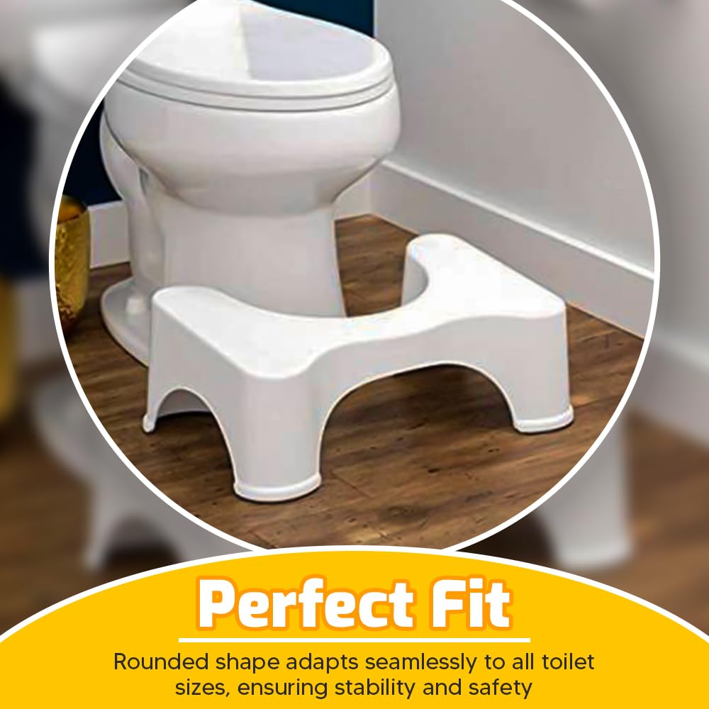 ASPIRE UK Squatting Toilet Stool 7 inch Non-Slip Bathroom Step Up Stool Relieves Constipation, Bloating | Aligns the Colon for Faster, Easier Relief