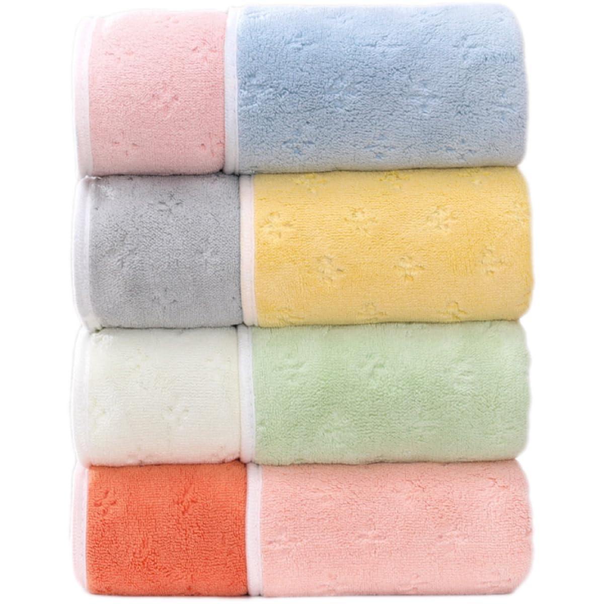 Microfiber Hand Towels Soft Double Color Towels for Bathroom 4Pack 40 x 75cm Ideal for Hair Spa Gym and Travel (Muticolor flower 40 x 75cm)