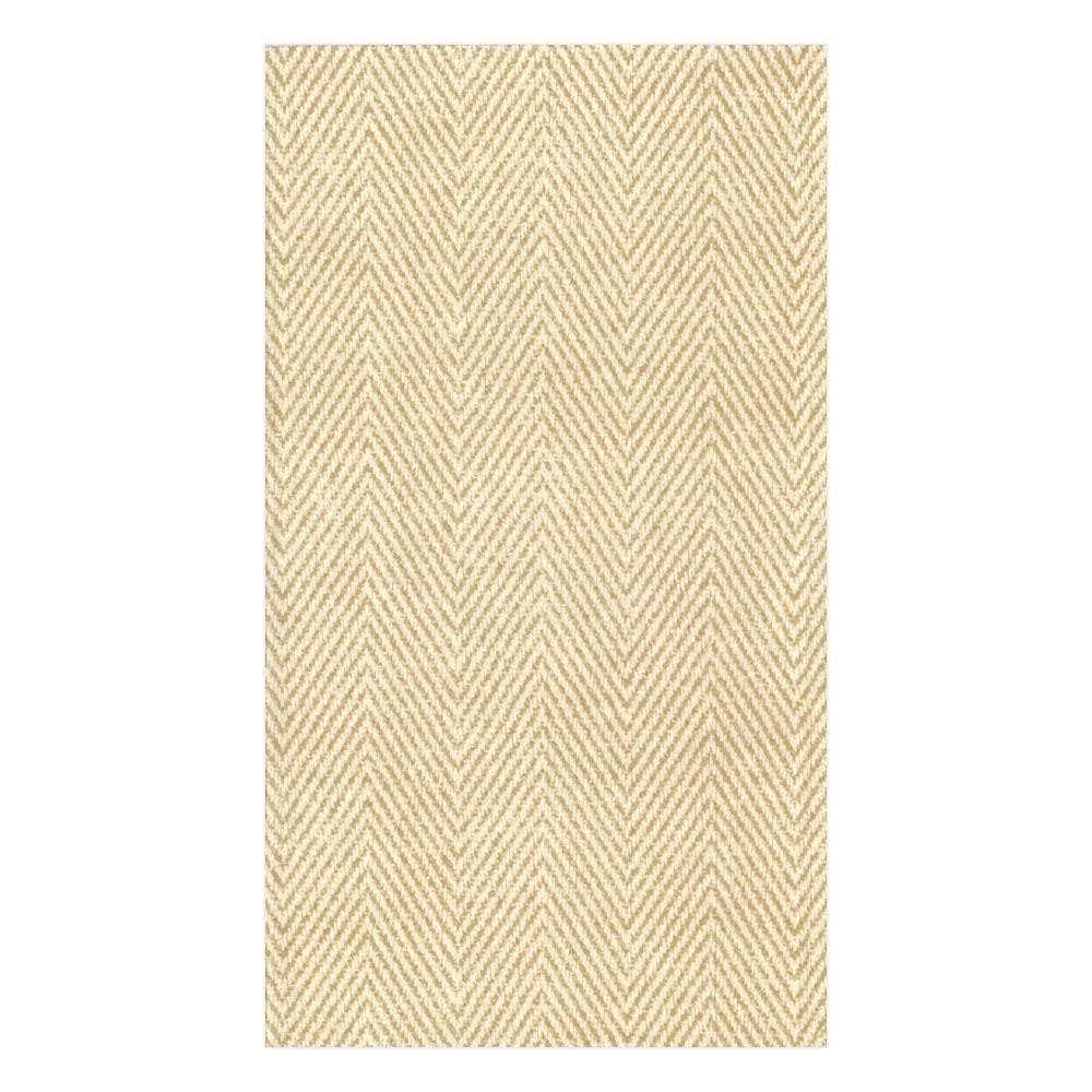 Caspari Paper Guest Towels Jute Linen, 12 Per Box,Tan,Guest Towel,9760GG