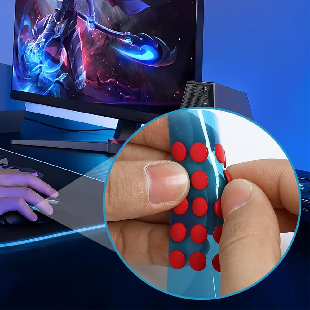 VOANZO 40pcs Mouse Feet Pads Anti-Slip Mouse Skates Universal 6mm Smooth Round Adhesive Mouse Bottom Stickers Self-Adhesive Teflon Mouse Feet